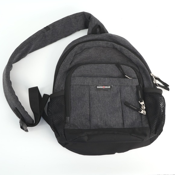 Swiss Gear Crossbody Backpack Sling Bag Travel Tablet Gray Daypack - Picture 1 of 7